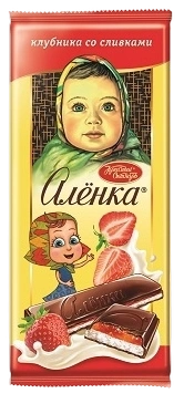 ПЛИТКА Аленка с нач Клубника со сливками 87гр 1/10 фото 1