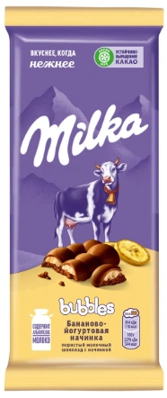 ПЛИТКА Милка Баблс БАНАН ЙОГУРТ 87гр 1/16 РОССИЯ фото 1