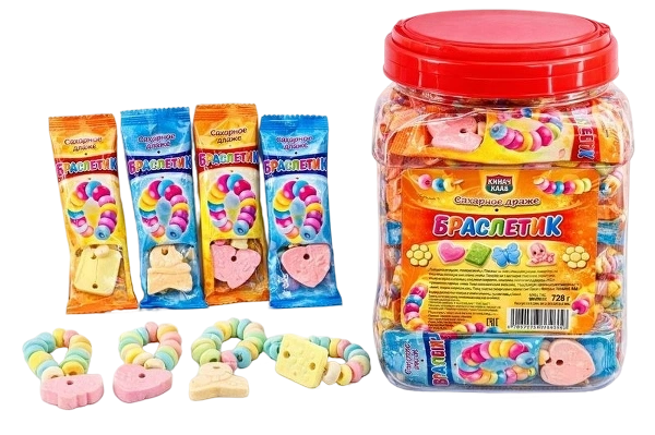 ДРЖ БРАСЛЕТИК В БАНКЕ сахар драже 12гр 8/60 фото 1