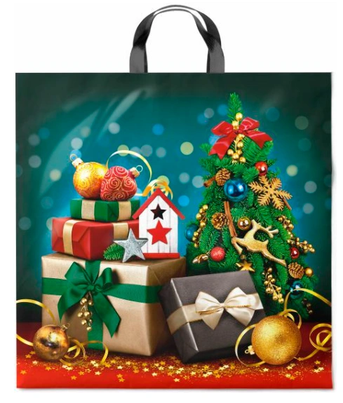 ПП ПЕТЛЕВОЙ РУЧКОЙ 4444 Подарочный бум 44*44 см ПВД 10/25 фото 1